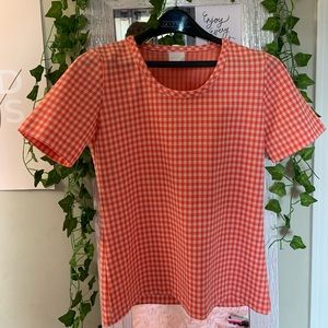 vintage pink plaid top